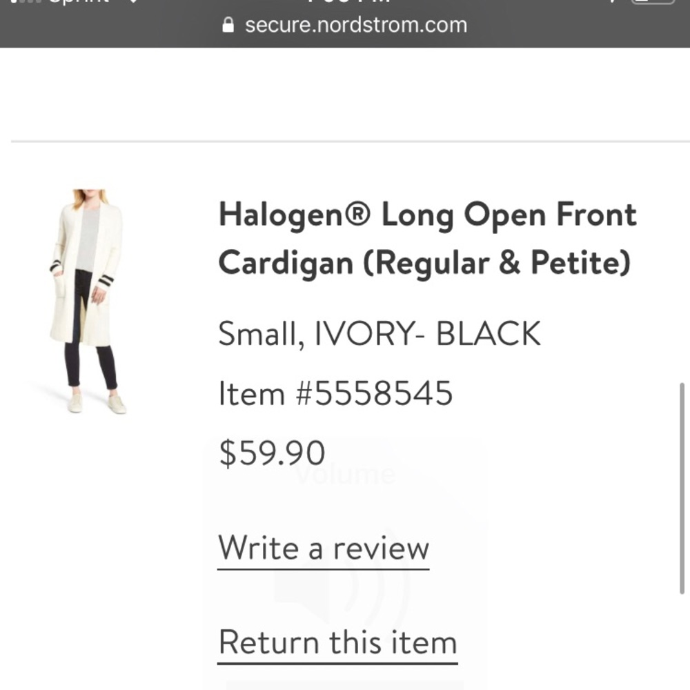 Halogen long open front cardigan